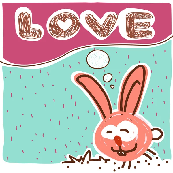 Divertente personaggio del coniglio cartone animato — Vettoriale Stock