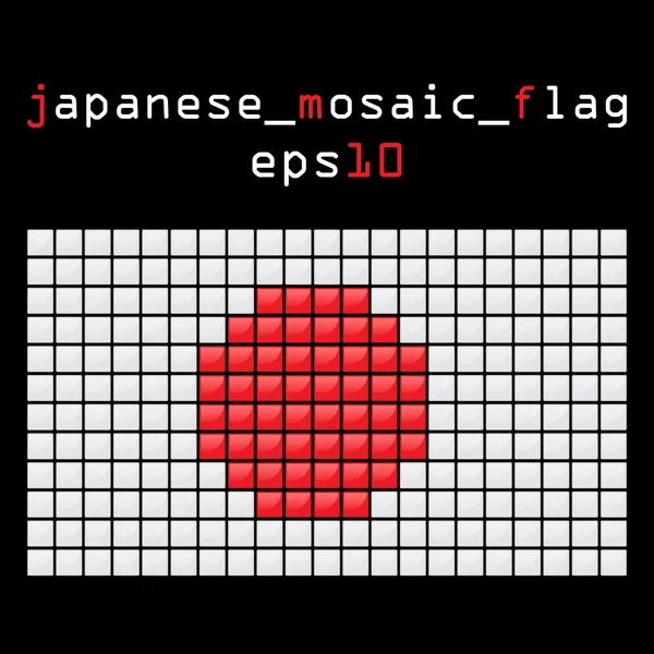 Mosaico bandera JAPONÉS — Archivo Imágenes Vectoriales