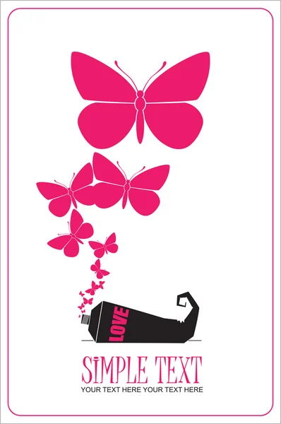 Tube and butterflies — Stock Vector