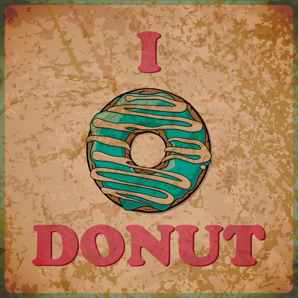 Vintage achtergrond met donut — Stockvector