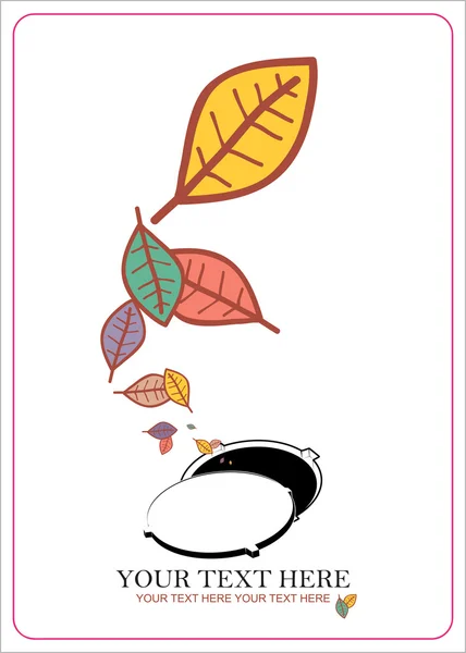 Abstrakte herbstliche Vektorillustration mit Schacht und Blättern. — Stockvektor