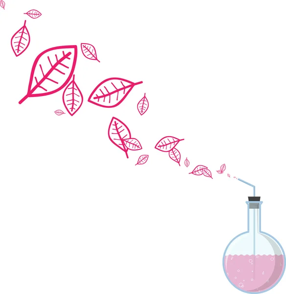 烧瓶和枫叶 — 图库矢量图片