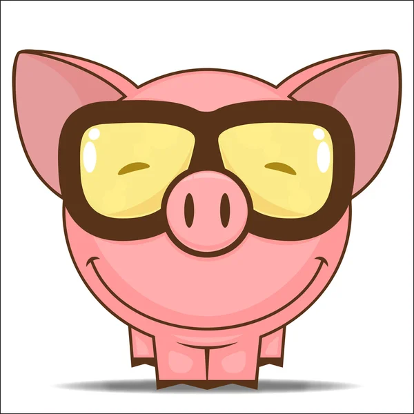 Funny cartoon piggy character — Stock Vector