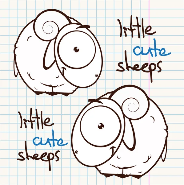 Kreslená postava ovce — Stockový vektor
