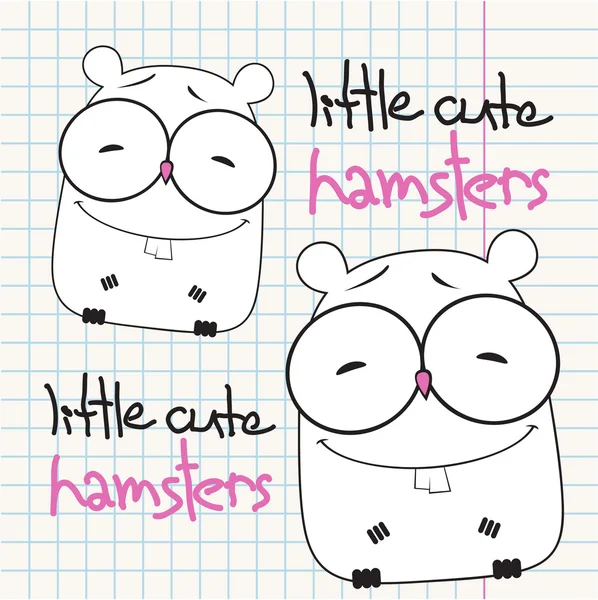 Ilustração vetorial com personagem engraçado hamster desenhos animados . —  Vetores de Stock