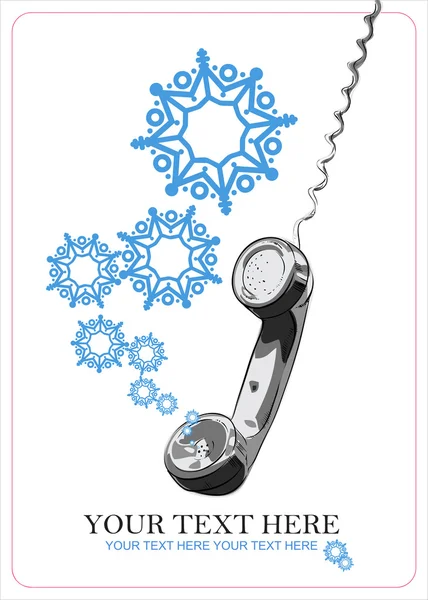 Abstract vector illustration of telephone and snowflakes. — Stock Vector