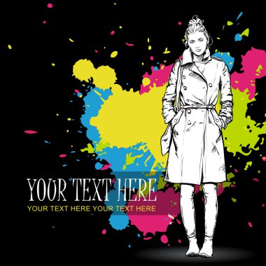 Kış kız kroki tarzı