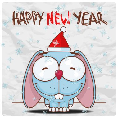 tebrik Noel kartı ile tavşan