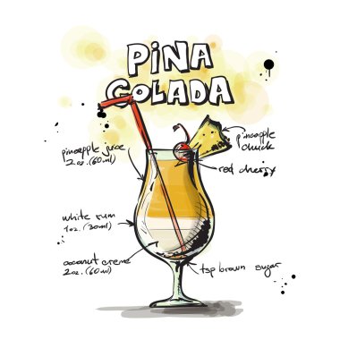 Cocktail Pina Colada clipart