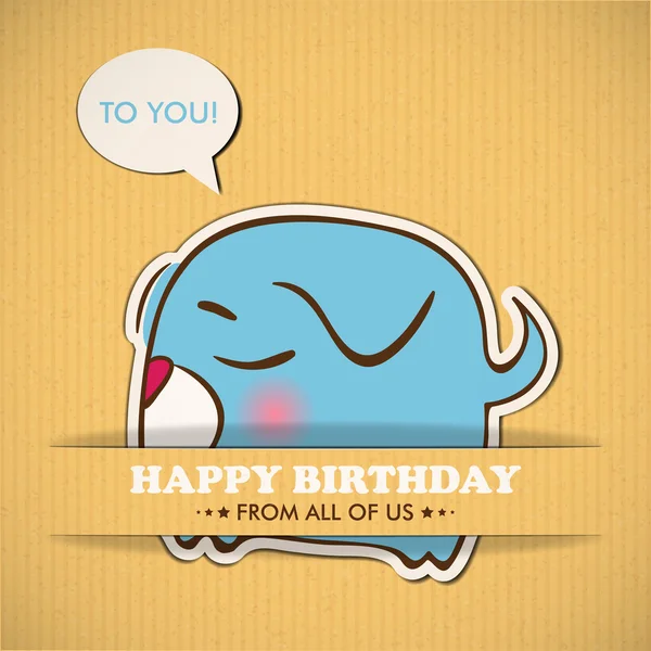 犬との幸せな誕生日グリーティング カード — ストックベクタ