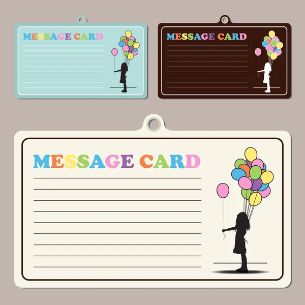 Conjunto de tarjetas de mensaje vectorial — Vector de stock