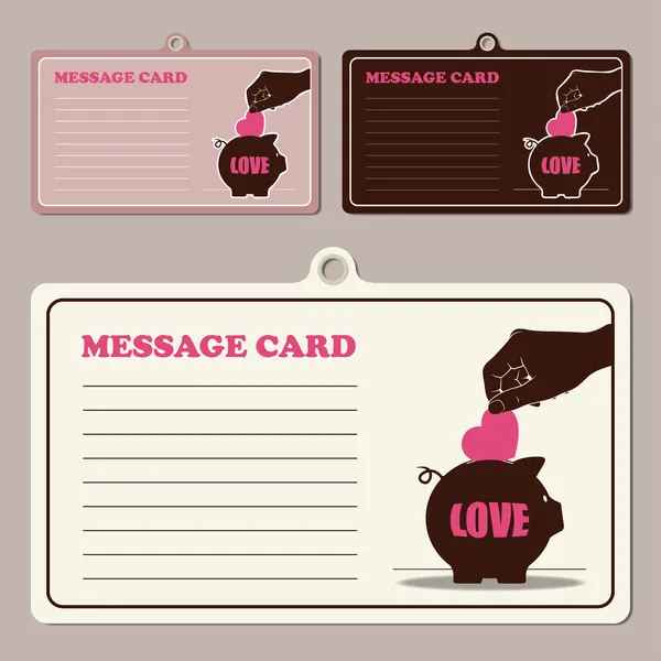 Set of vector message cards — Stock Vector