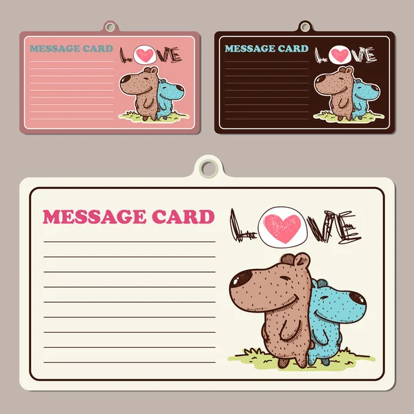 Set of vector message cards — Stock Vector