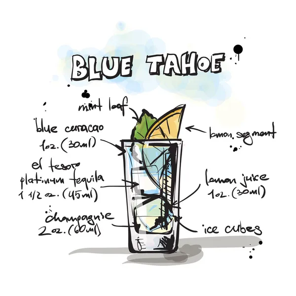 Cocktail Bleu Tahoe — Image vectorielle