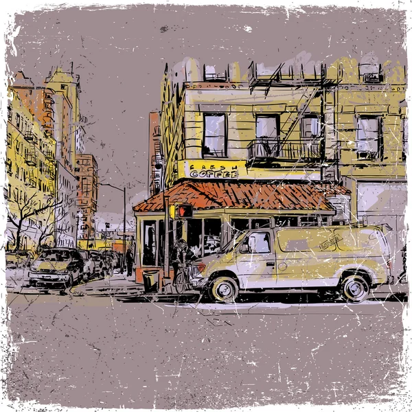 Vintage fond de rue — Image vectorielle