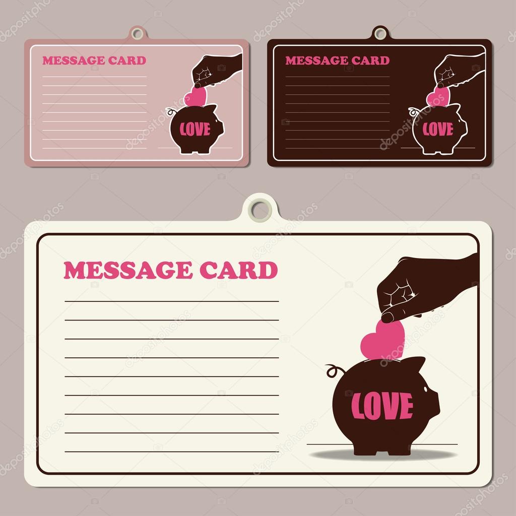 Set of vector message cards