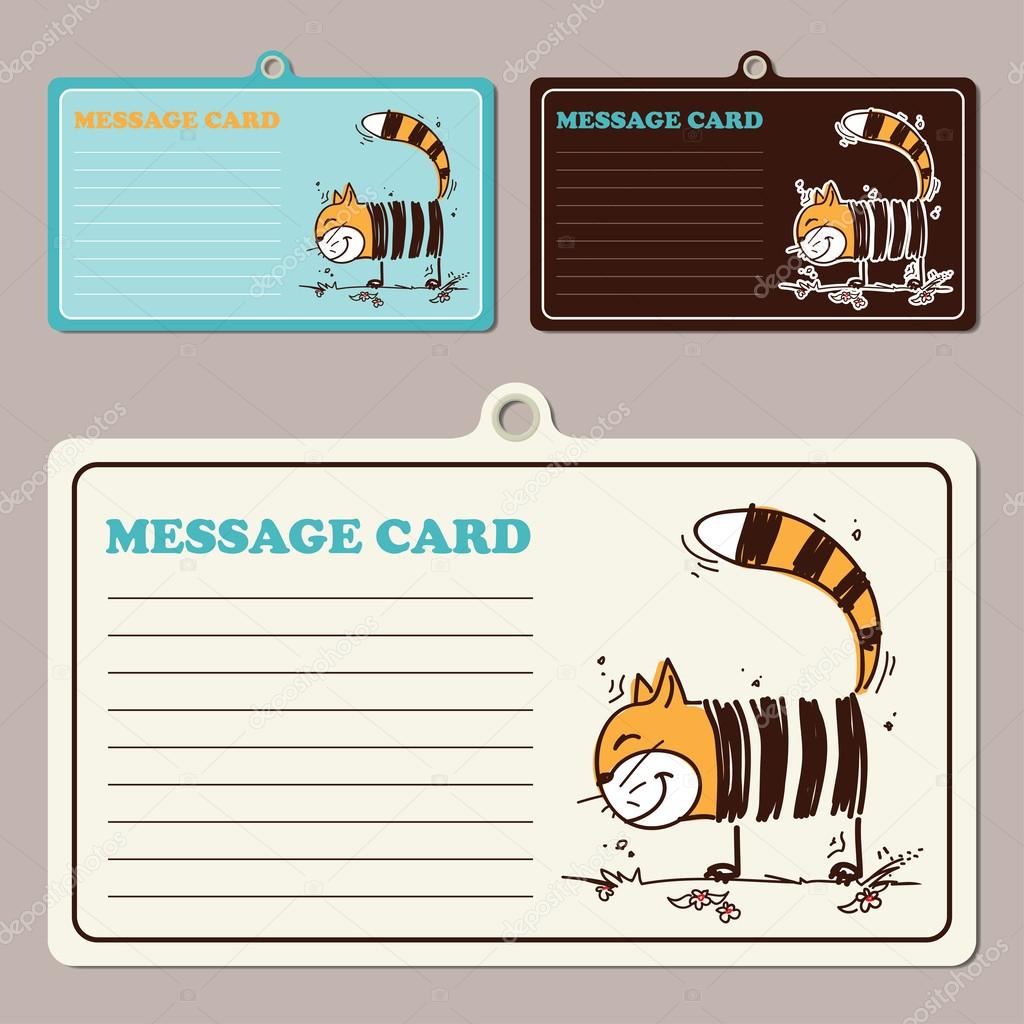 Set of vector message cards