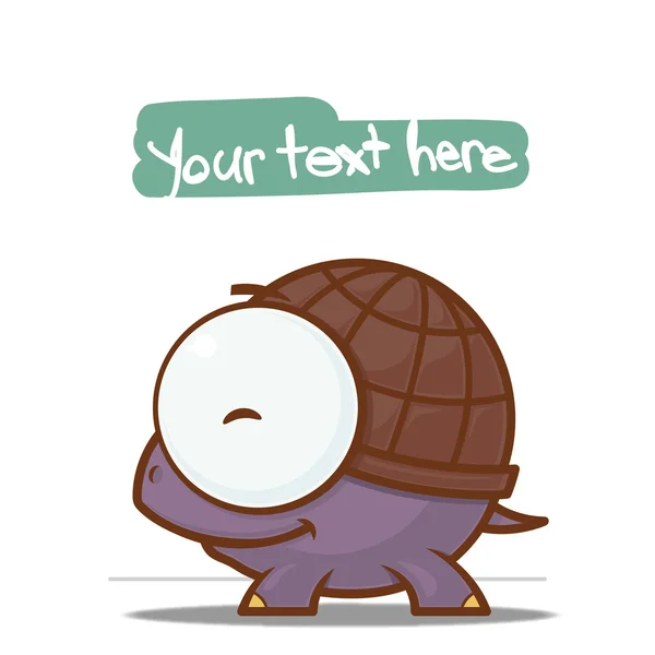 Vektor-Karte Witz niedlichen Cartoon-Schildkröte Charakter. — Stockvektor