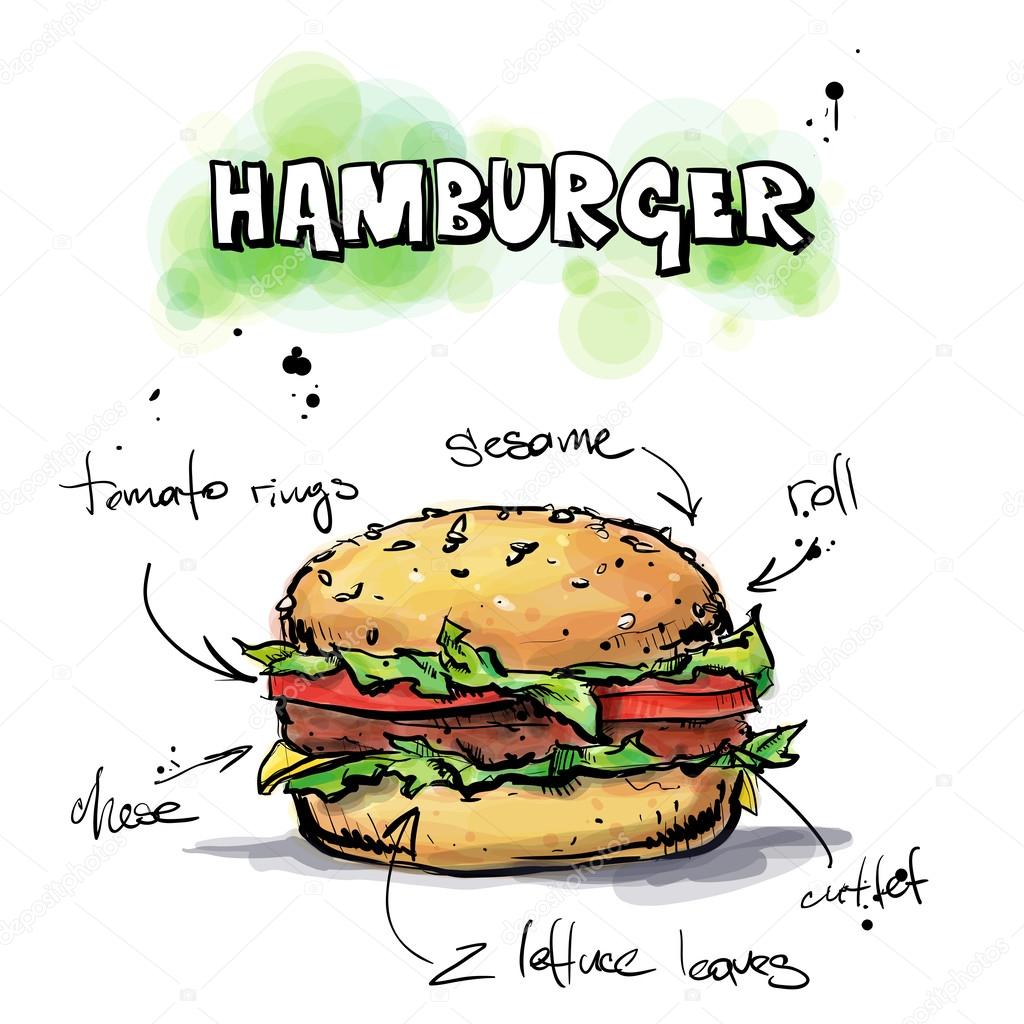 Cool tasty hamburger
