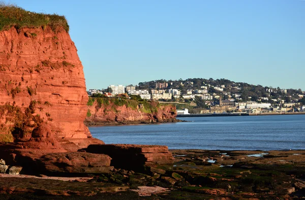 Torquay viewed from Red Cliffs of Preston Sands, Devon — Stock Photo, Image