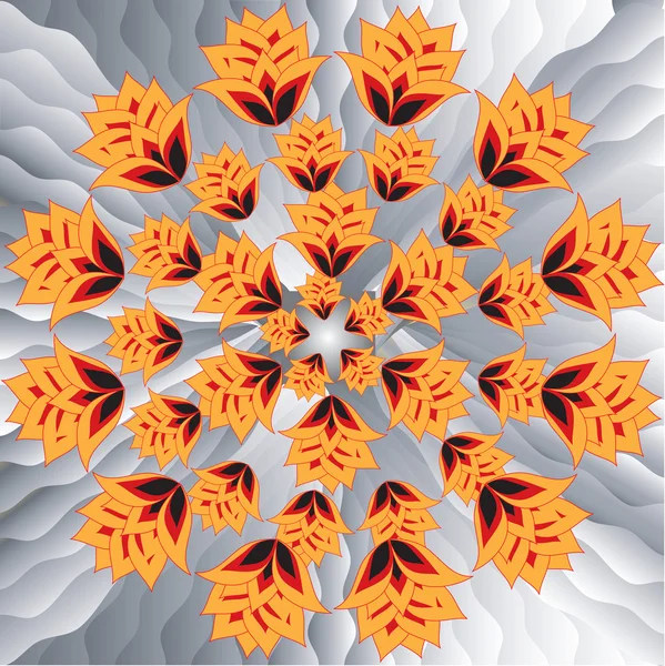 Hintergrund, nahtloses Muster, orangefarbene Tulpe — Stockvektor