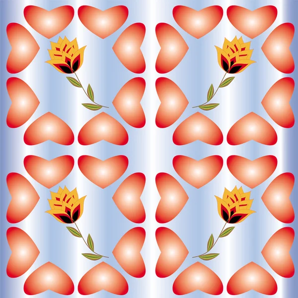 Achtergrond, naadloze patroon, hearts1 — Stockvector