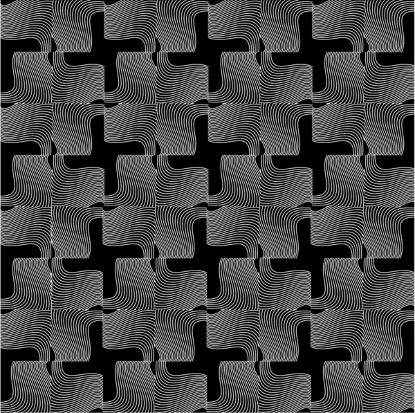 Schwarz-weißer Hintergrund, nahtloses Muster — Stockvektor