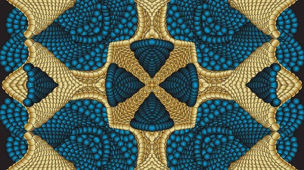 金色图案的蓝色背景是计算机图形学 可用于纺织品设计 印刷行业 各种设计项目 — 图库照片