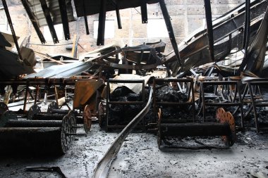 Tekstil Fabrikası yangın sahnesi