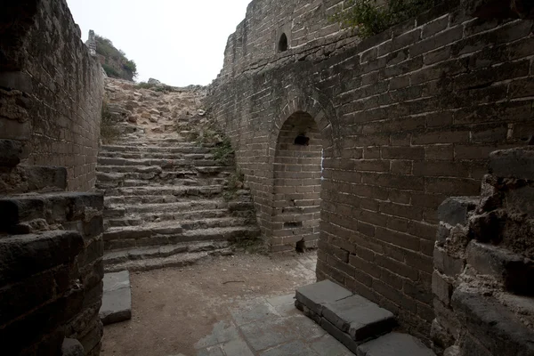 Inside the watch tower in the great wall of China — Stock Photo, Image