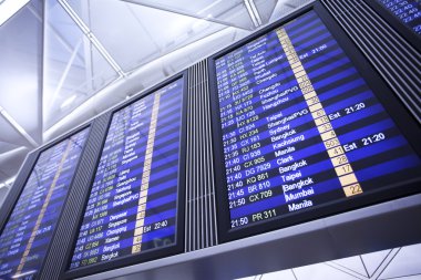 hong kong Uluslararası Havaalanı'nda uçak ekran