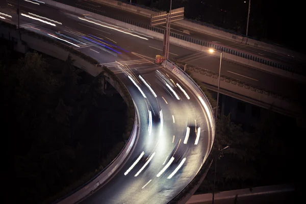 Light trails on the highway — Stock Photo, Image