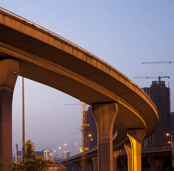 In the evening, highway signs — Stock Photo, Image