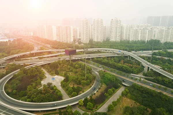 Vista aérea do viaduto da estrada — Fotografia de Stock