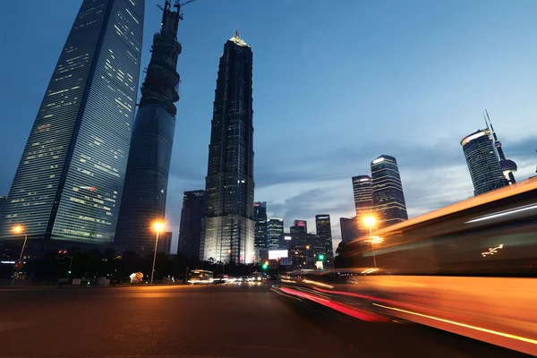 Shanghai ciudad coche luz senderos —  Fotos de Stock
