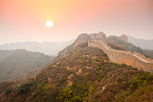 Great Wall of China fall morning — Stock Photo, Image