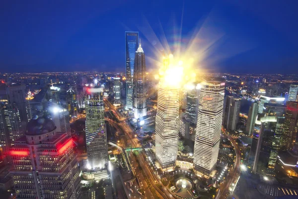 Shanghai Pudong vista panorâmica da cidade — Fotografia de Stock
