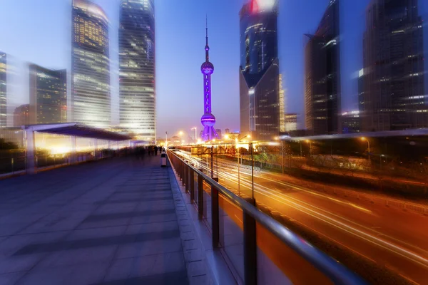 Shanghai city. Nights Pudong — Stock Photo, Image