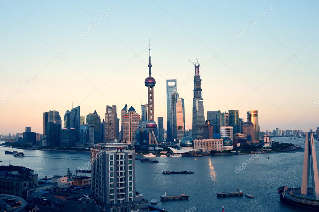 Evening, Shanghai Pudong skyline