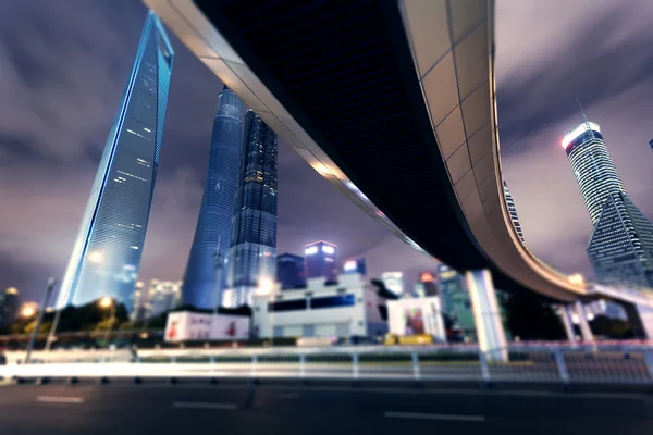 Shanghai stad. nätter pudong — Stockfoto