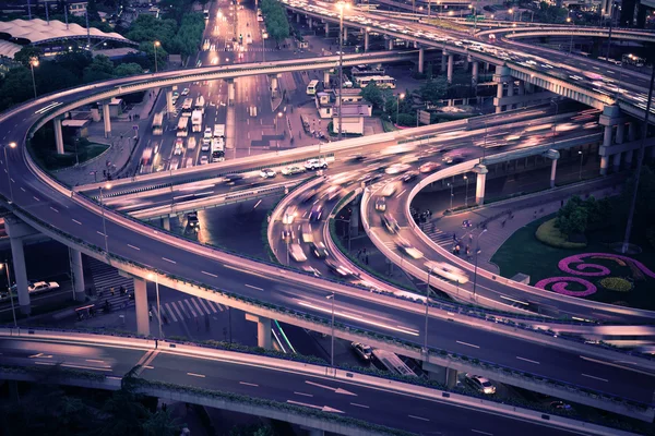 Viaduct night in Shanghai — Stock Photo, Image