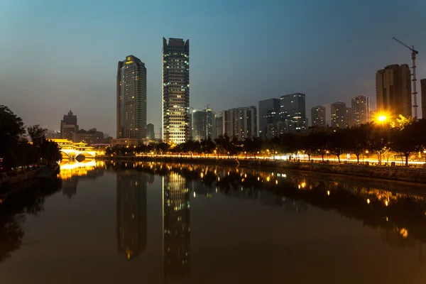 China chengdu stad nacht — Stockfoto