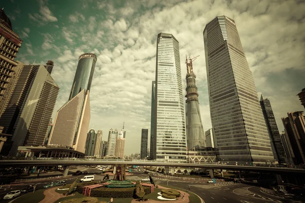 Construcción urbana, pudong Shanghai — Foto de Stock