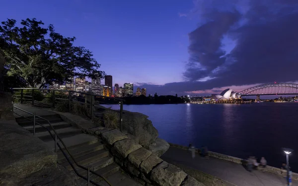 Sydney Costa Cidade Noite — Fotografia de Stock