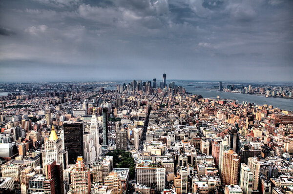 Looking down on Manhattan