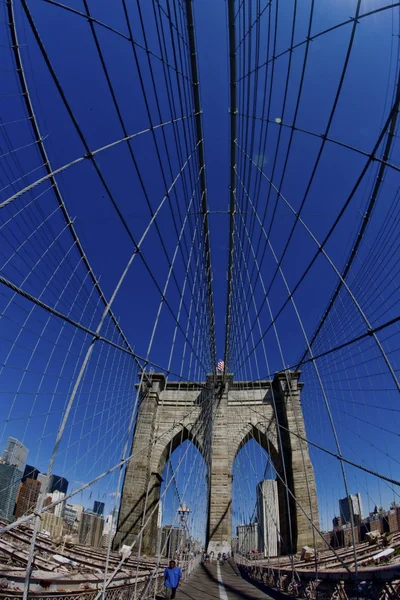 Brooklyn Bridge - Fisheye — Stockfoto