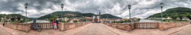 Heidelberg panorama from the old bridge clipart