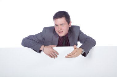 Beyaz arkaplan üzerinde iş adamı