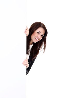 beyaz bir arka plan üzerinde işkadını