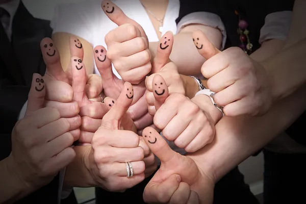 Group of people showing OK sign — Stock Photo, Image